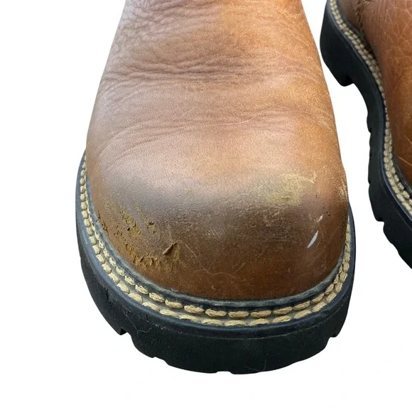 Ariat Men's Leather Work Chelsea Boots Brown Pull-On Slip-On US 11D Rugged Sole - Picture 8 of 12